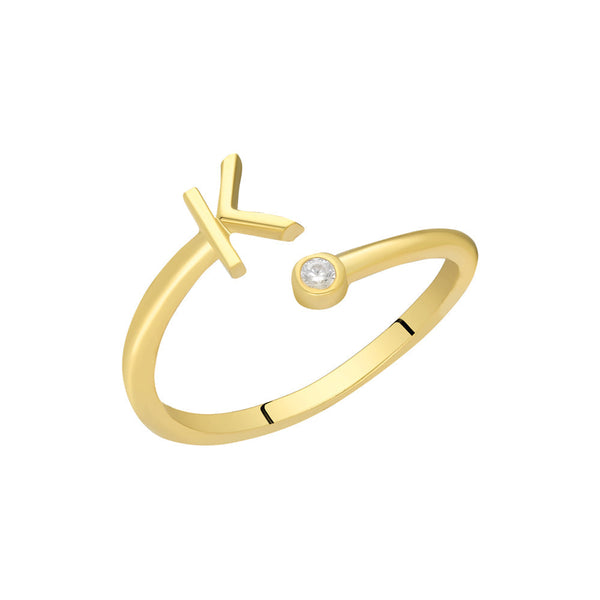 LETTER DIAMOND BASIC RING aus 925 Silber - Eleganter Ring - AURIME
