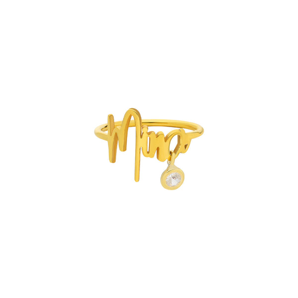 NAMENSRING ONE STONE aus 925 Silber - Eleganter Ring - AURIME