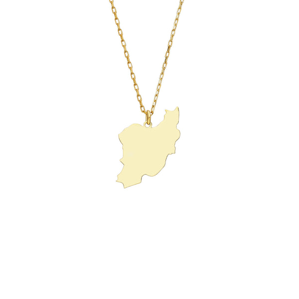 UMRISS KETTE STADT ODER LAND aus 925 Silber - Eleganter Halskette - AURIME