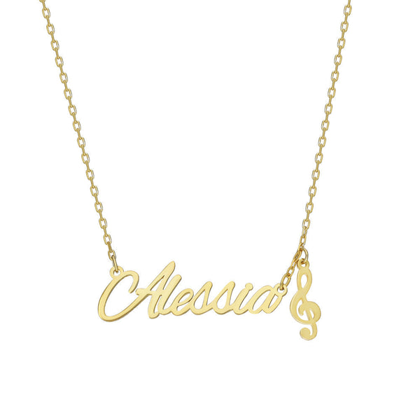 NAMENSKETTE MIT SYMBOL VARIANTE ALESIA aus 925 Silber - Eleganter Halskette - AURIME