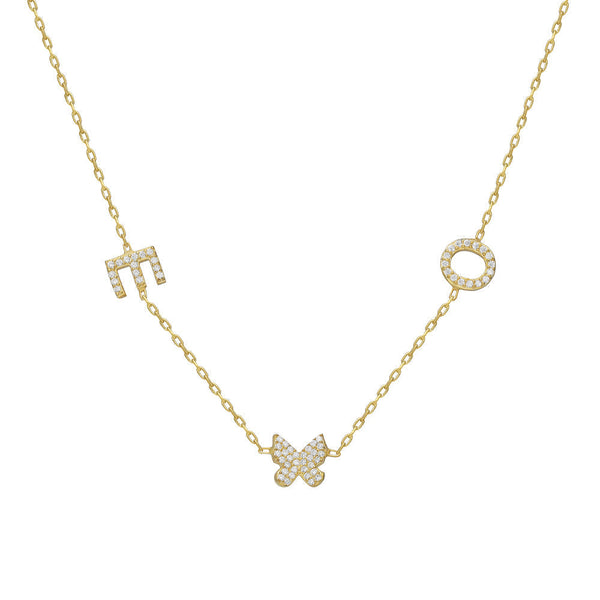 DUO INITIALEN BUTTERFLY NECKLACE aus 925 Silber - Hochwertiger Schmuck - AURIME