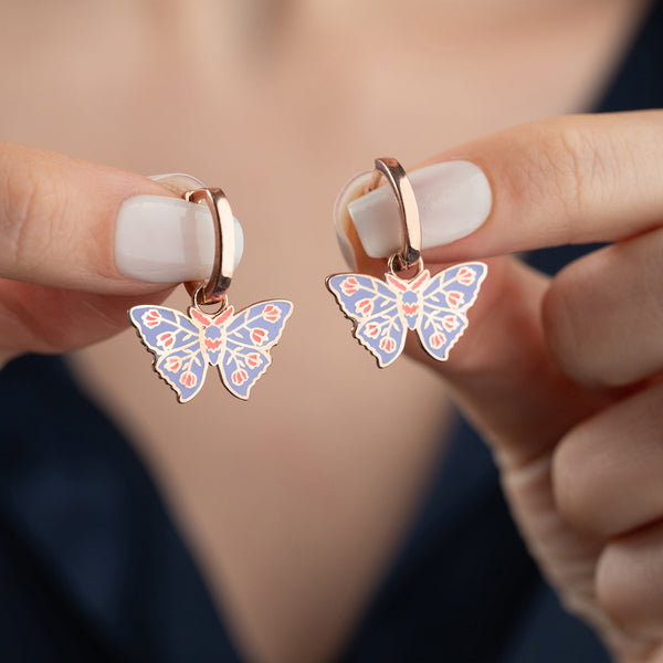 Kinder Butterfly Ohrringe aus 925 Silber von Aurime, zarte silberne Schmetterlings-Ohrringe für Kinder.