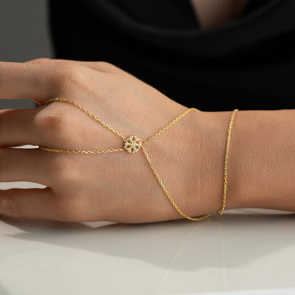 Handkette aus 925 Silber von AURIME, detaillierte Kette mit eleganten Gliedern, auf hellem Hintergrund fotografiert.