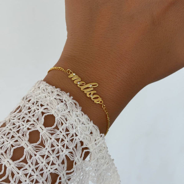 MINI STEIN GOURMET NAMENSARMBAND aus 925 Silber - Eleganter Armband - AURIME