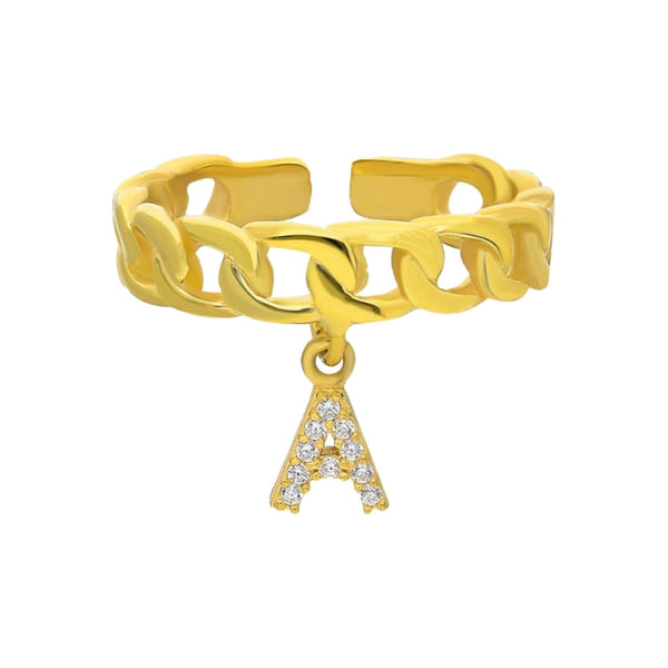 Zirkonia Buchstaben Ring - 925 SILBER aus 925 Silber - Eleganter Ring - AURIME