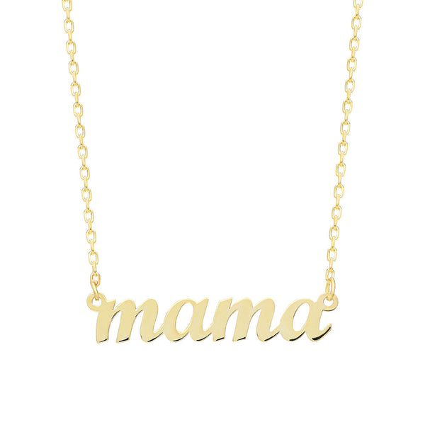 Waagerechte Mama-Kette aus 925 Silber von AURIME, elegante Halskette mit filigranem Design und silbernem Glanz.