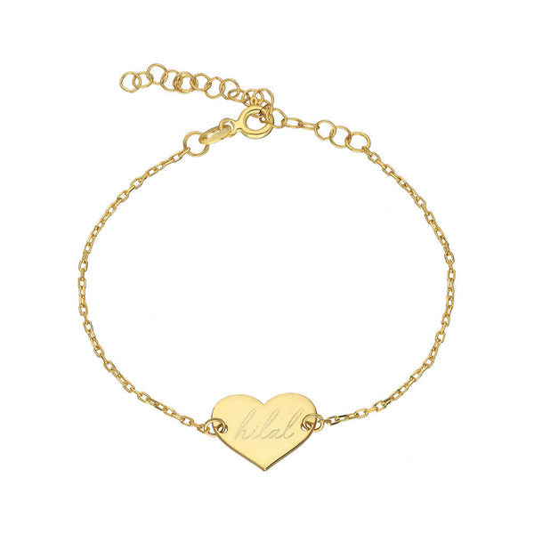 HERZ NAMENSARMKETTE aus 925 Silber - Eleganter Halskette - AURIME
