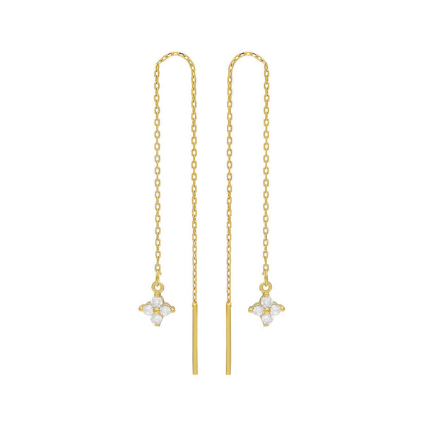 Blumen-Hängende Ohrringe aus 925 Silber von Aurime, filigrane Blumenmotive, eleganter Schmuck für Damen