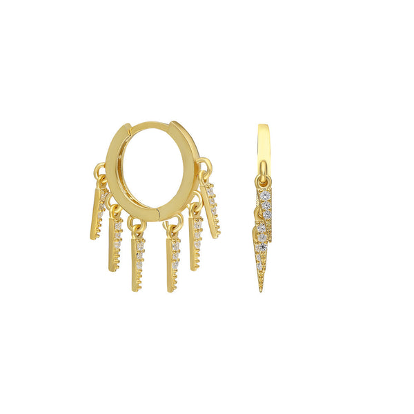 LEVI Zirkonia Ohrringe aus 925 Silber von AURIME, funkelnde Ohrschmuck mit klaren Zirkonia-Steinen, elegante Damenohrhänger
