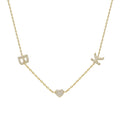 DUO INITIALEN HEART NECKLACE | 925 SILBER