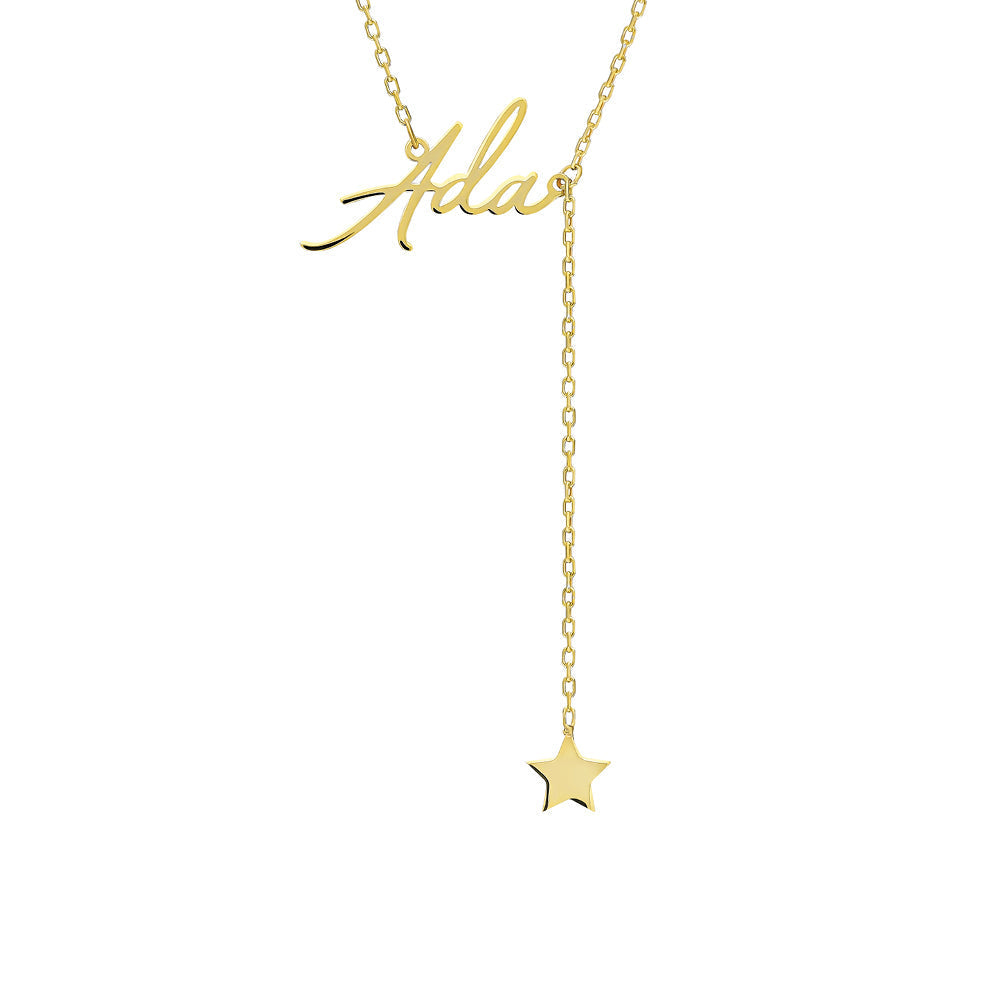 NAMENSKETTE MIT HÄNGEND SYMBOLE II aus 925 Silber - Eleganter Halskette - AURIME