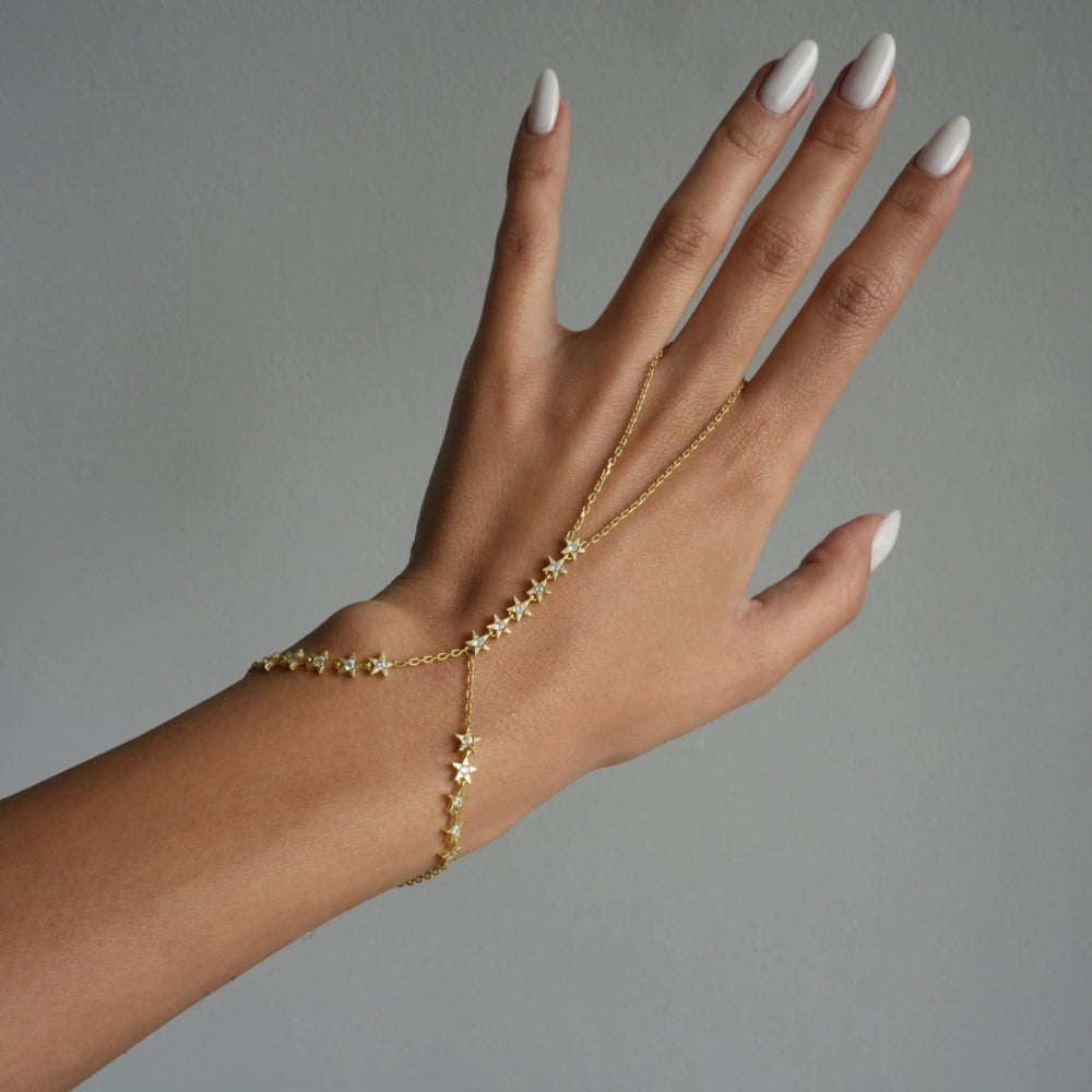 MINI STERN HANDKETTE aus 925 Silber - Eleganter Halskette - AURIME