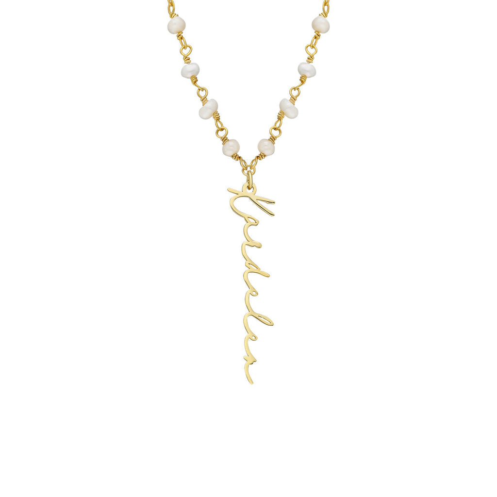 CHAIN DESIGN PEARL HALSKETTE BASIC SIGNATURE aus 925 Silber - Eleganter Halskette - AURIME