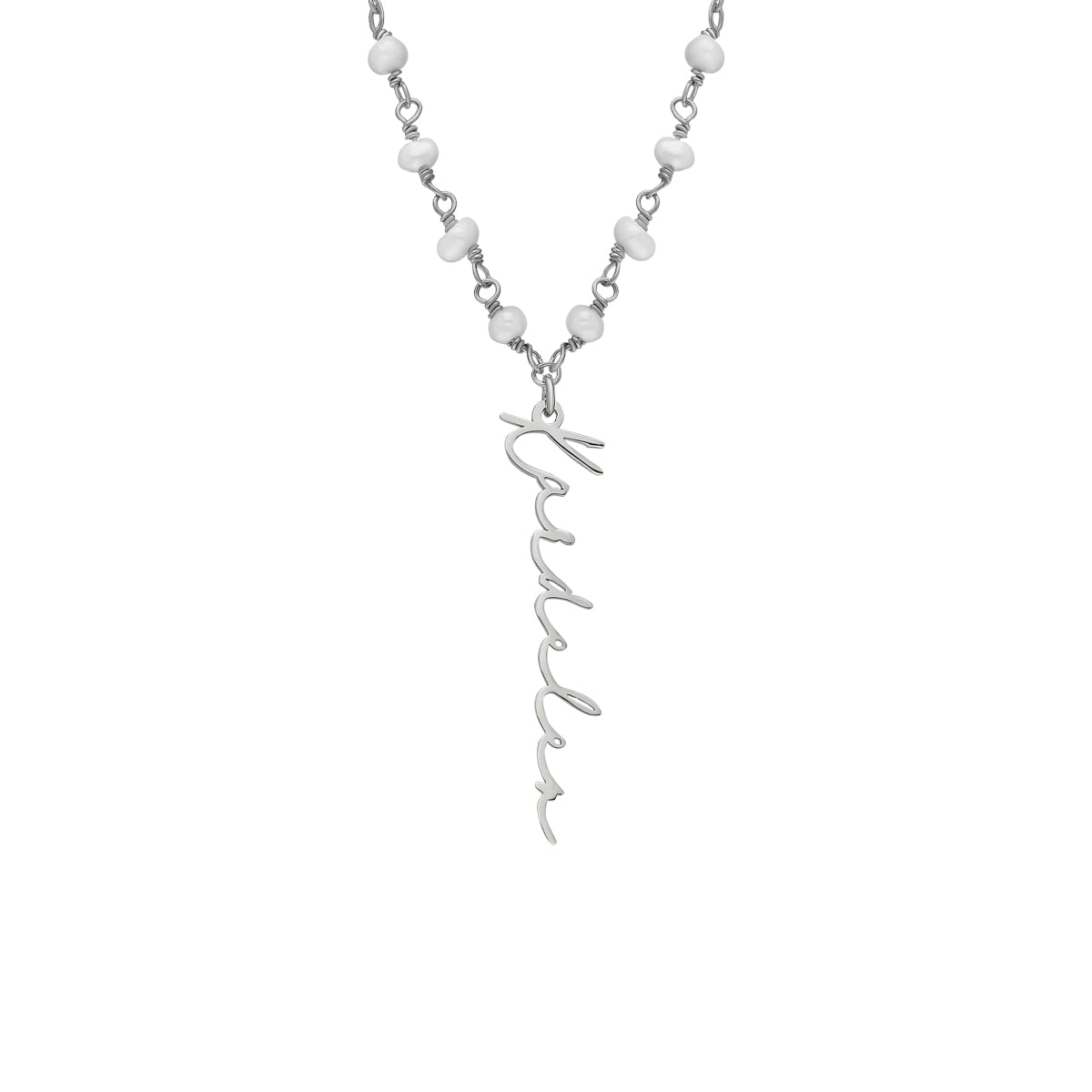 CHAIN DESIGN PEARL HALSKETTE BASIC SIGNATURE aus 925 Silber - Eleganter Halskette - AURIME