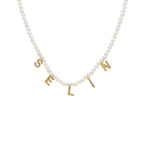 BUCHSTABEN HALSKETTE MIT PERLEN aus 925 Silber - Eleganter Halskette - AURIME