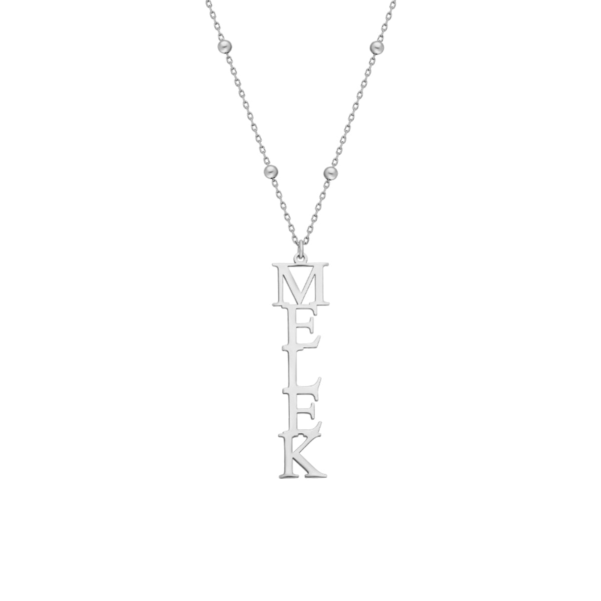 VINTAGE SENKRECHTE NAMENSKETTE aus 925 Silber - Eleganter Halskette - AURIME