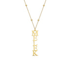 VINTAGE SENKRECHTE NAMENSKETTE aus 925 Silber - Eleganter Halskette - AURIME