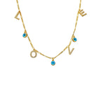 NAMENSKETTE MIT BUCHSTABEN UND NAZAR aus 925 Silber - Eleganter Halskette - AURIME