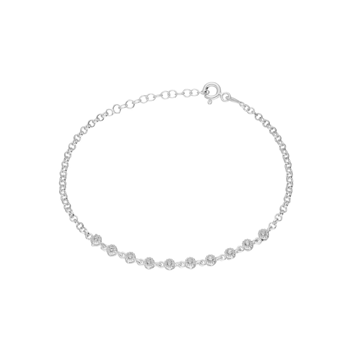 VOLL STEIN ARMKETTE aus 925 Silber - Eleganter Halskette - AURIME