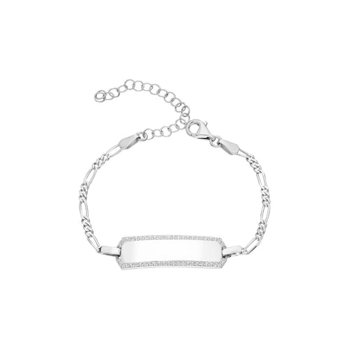 Baby-Namensarmband mit Ketten-Design aus 925 Silber, personalisiert, von AURIME, detailreiche Gravur und filigranes Schmuckstück.