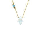 FATIMAS HAND OPAL KETTE MIT NAZAR WHITE aus 925 Silber - Eleganter Halskette - AURIME