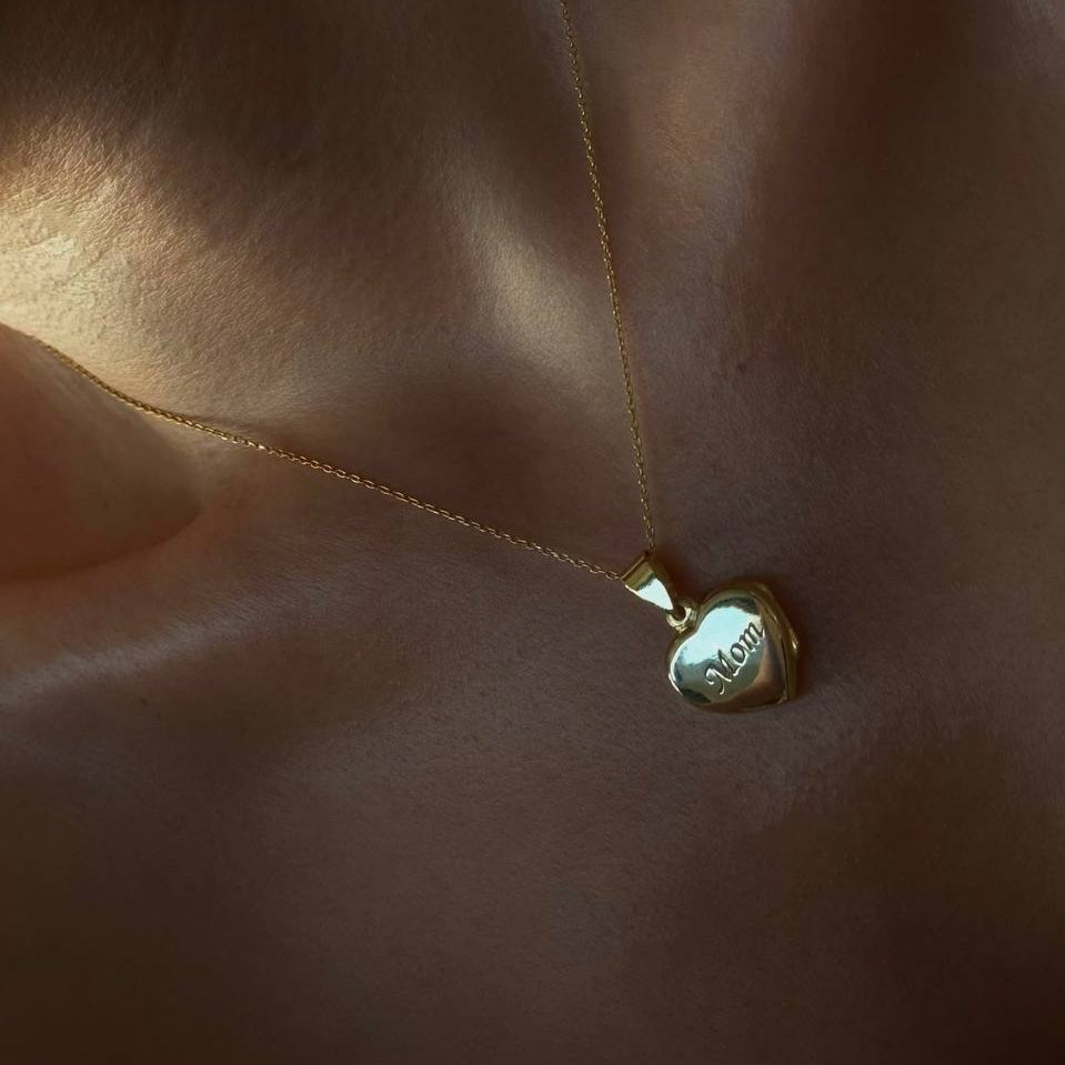 GRAVUR HERZ HALSKETTE | 925 SILBER