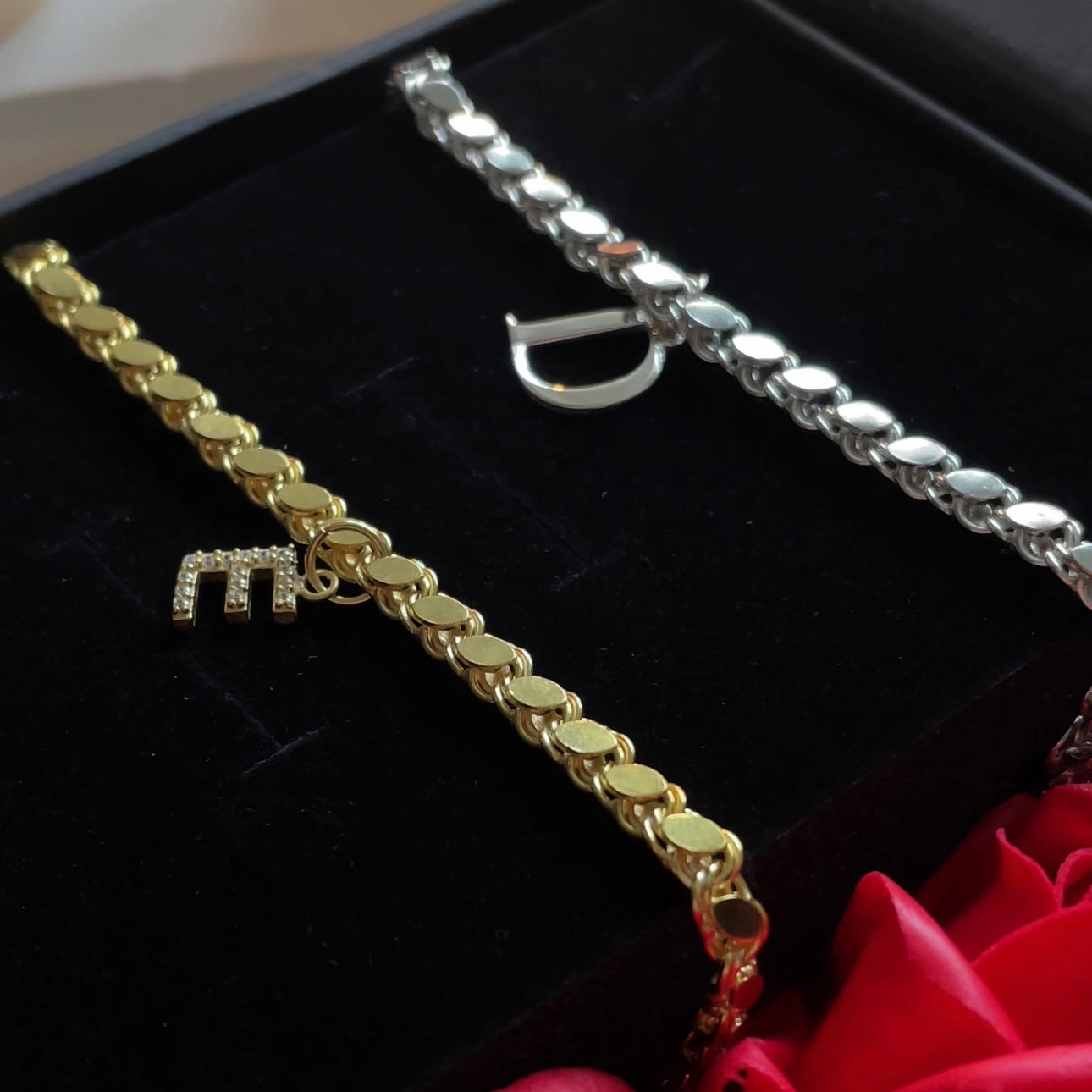 COUPLE GERSTEN LETTER BRACELET aus 925 Silber - Hochwertiger Schmuck - AURIME