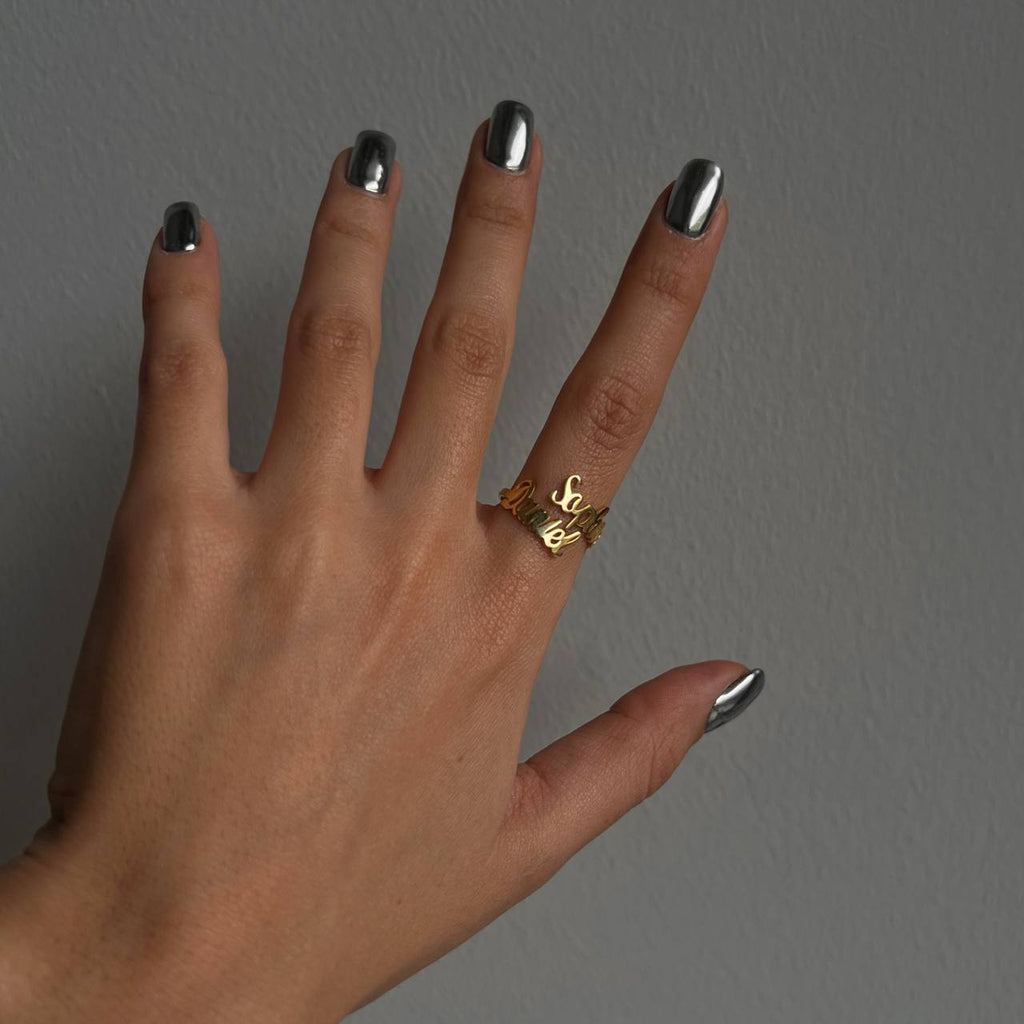 DUO NAME RING aus 925 Silber - Eleganter Ring - AURIME