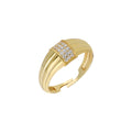 Runder Zirkonia-Ring aus 925 Silber von AURIME, glänzend und elegant, mit funkelnden Zirkonia-Steinen.