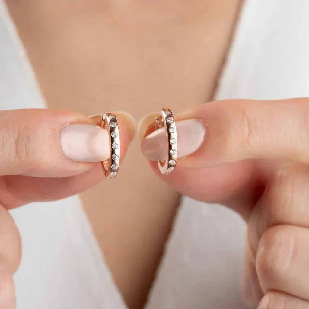 MINI CREOLEN ZIRKONIA OHRRING aus 925 Silber - Eleganter Ohrringe - AURIME