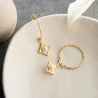 XXL RING PERLENOHRRINGE | 925 SILBER