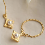XXL RING PERLENOHRRINGE | 925 SILBER