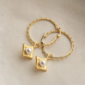 XXL RING PERLENOHRRINGE | 925 SILBER