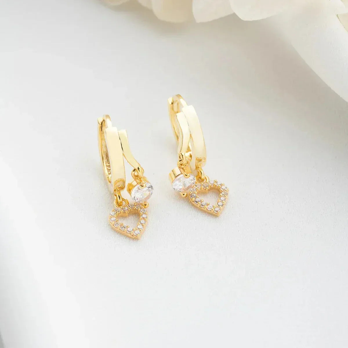 MINI HERZ & ZIRKONIA OHRRING aus 925 Silber - Eleganter Ohrringe - AURIME