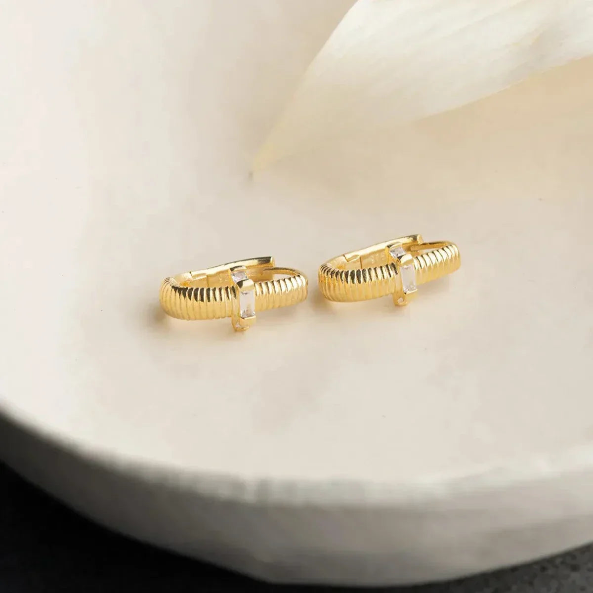 BAGUETTE OVALE OHRRINGE aus 925 Silber - Eleganter Ohrringe - AURIME