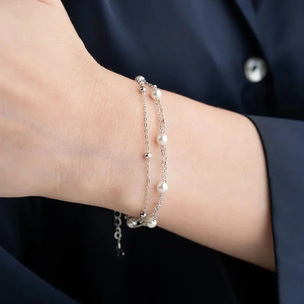 PERLENARMBAND aus 925 Silber - Eleganter Armband - AURIME