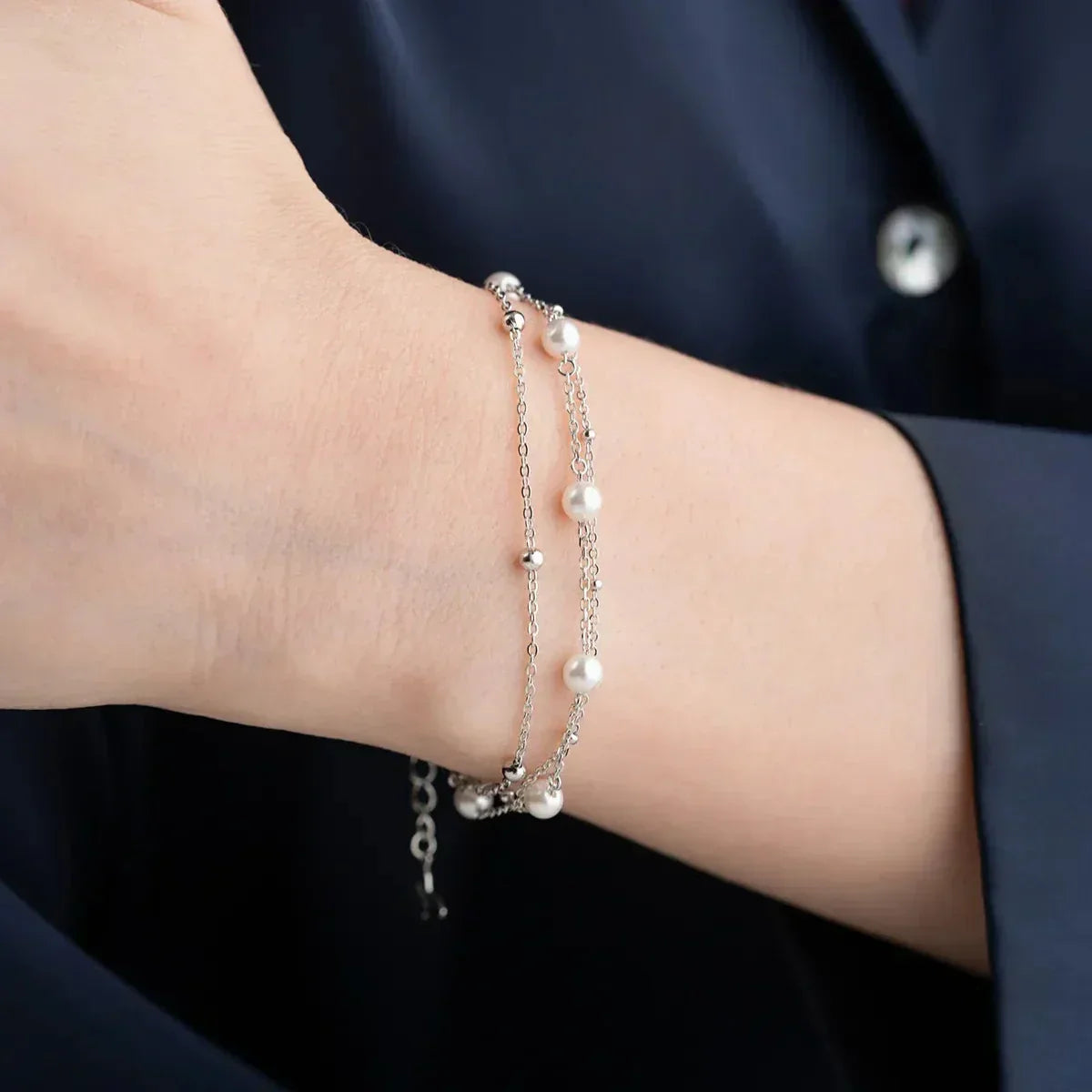 PERLENARMBAND aus 925 Silber - Eleganter Armband - AURIME