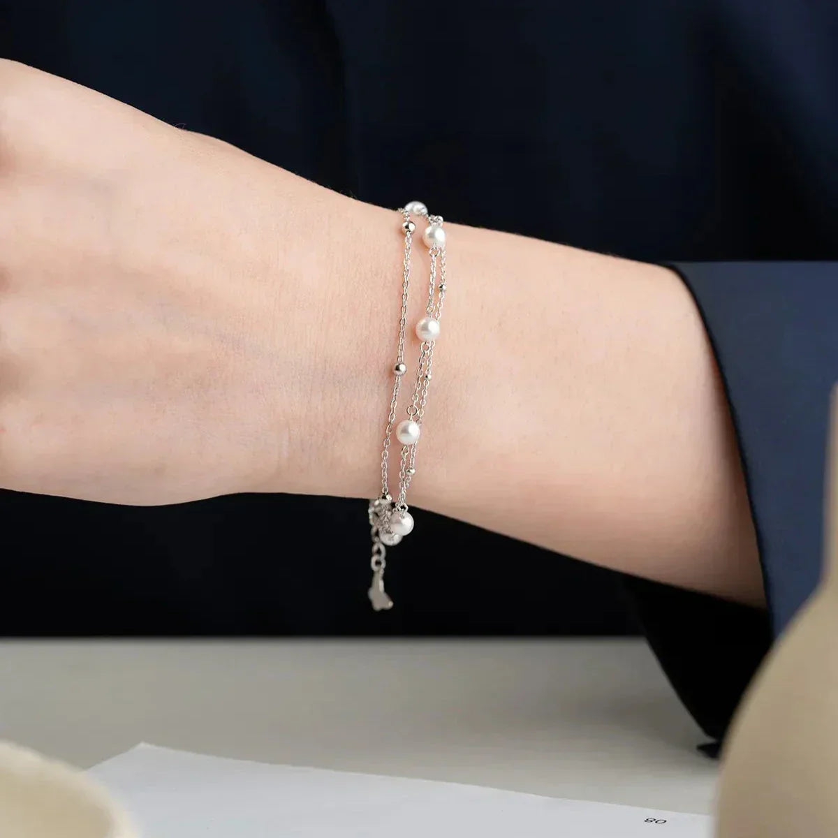 PERLENARMBAND aus 925 Silber - Eleganter Armband - AURIME
