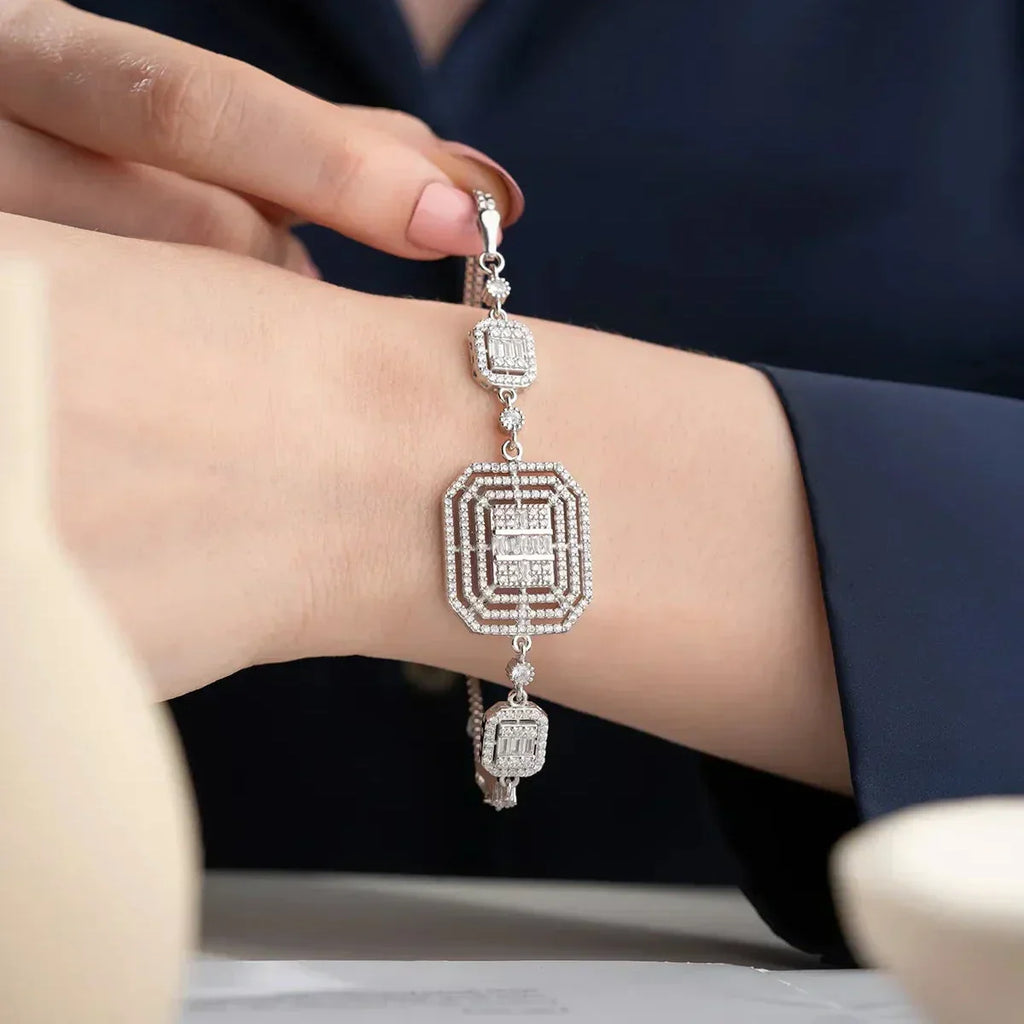 VOLUMEN BAGUETTE ARMBAND aus 925 Silber - Eleganter Armband - AURIME