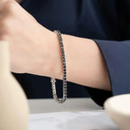 ICED OUT ARMBAND AUS SCHWARZEM STEIN aus 925 Silber - Eleganter Armband - AURIME
