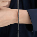 ICED OUT ARMBAND AUS SCHWARZEM STEIN aus 925 Silber - Eleganter Armband - AURIME