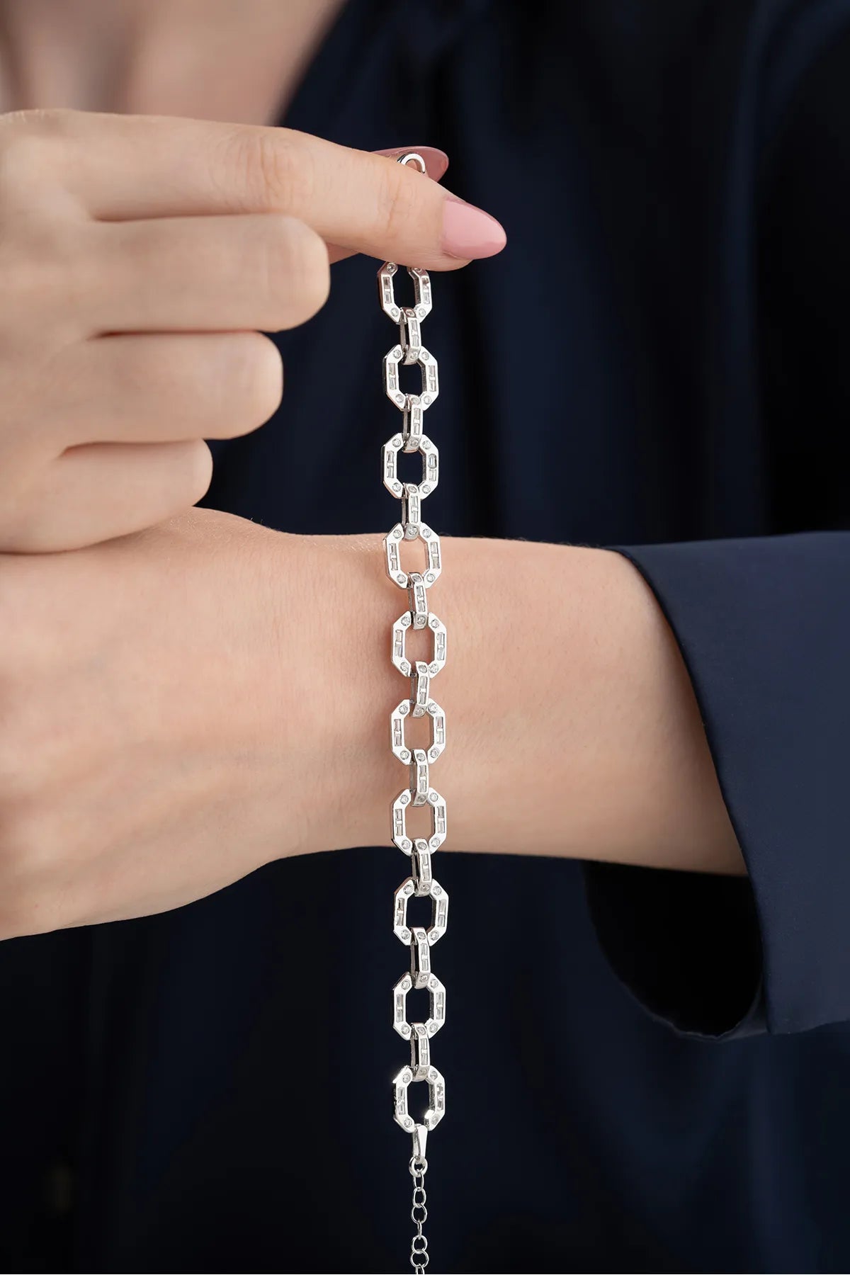 FINESSE STEIN ARMBAND aus 925 Silber - Eleganter Armband - AURIME