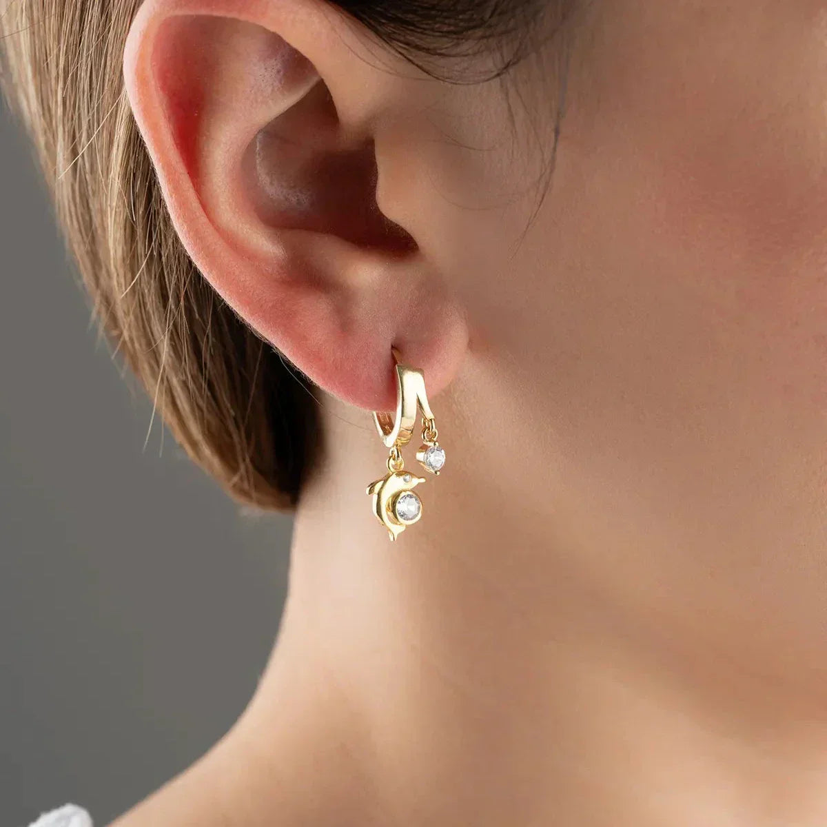 DELPHIN OHRRING aus 925 Silber - Eleganter Ohrringe - AURIME