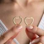 HERZ ZIRKONIA OHRRING aus 925 Silber - Eleganter Ohrringe - AURIME