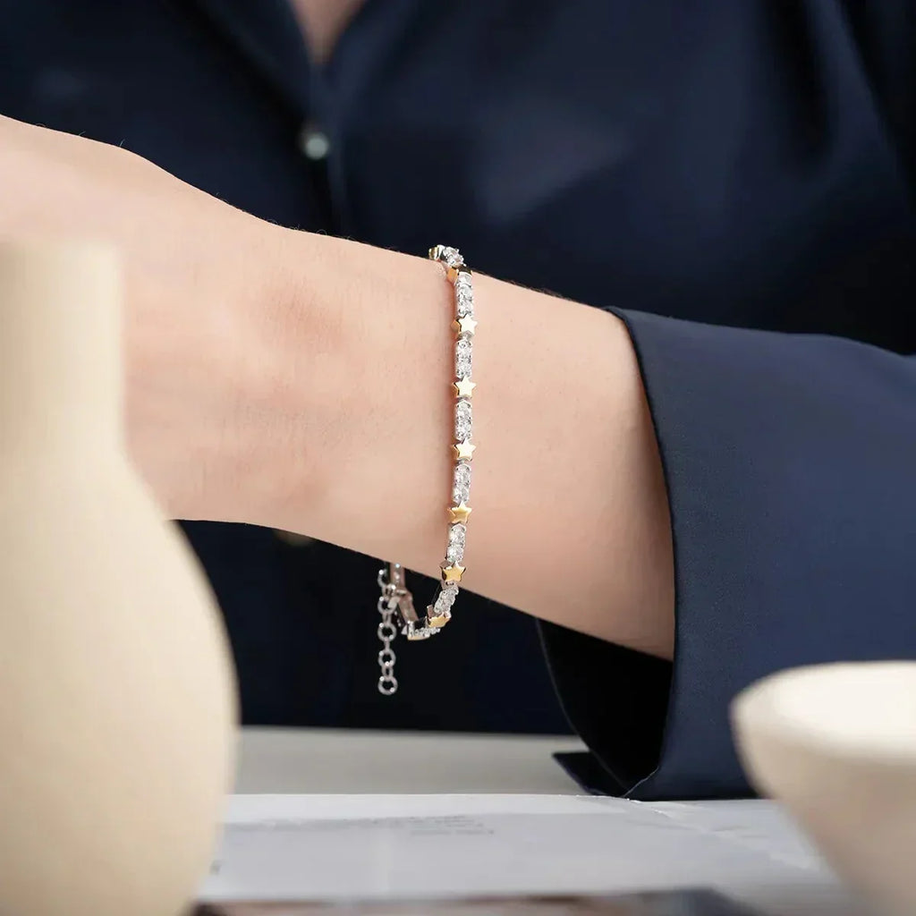 MINI STAR ICEDOUT ARMBAND aus 925 Silber - Eleganter Armband - AURIME