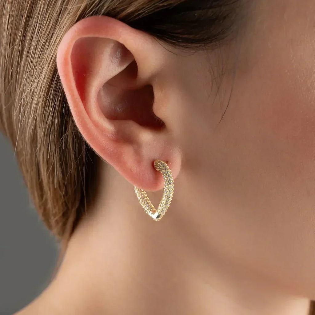 HERZ ZIRKONIA OHRRING aus 925 Silber - Eleganter Ohrringe - AURIME