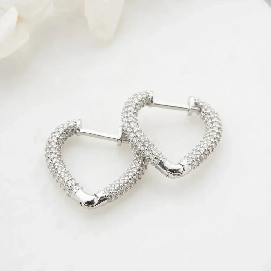 HERZ ZIRKONIA OHRRING aus 925 Silber - Eleganter Ohrringe - AURIME