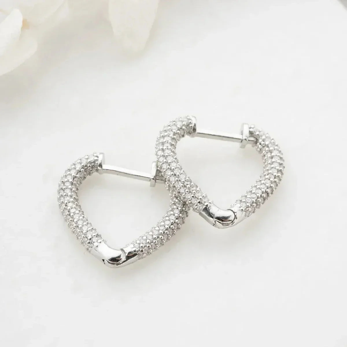 HERZ ZIRKONIA OHRRING aus 925 Silber - Eleganter Ohrringe - AURIME