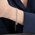 ZIRKON STEIN KLEE ARMBAND aus 925 Silber - Eleganter Armband - AURIME
