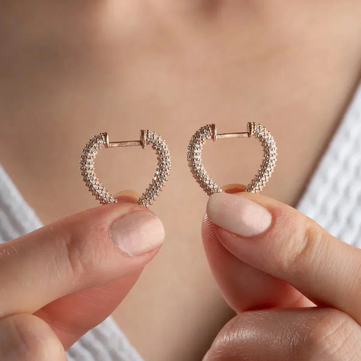 HERZ ZIRKONIA OHRRING aus 925 Silber - Eleganter Ohrringe - AURIME